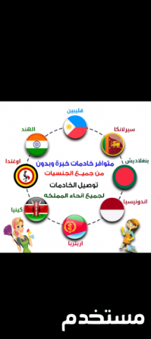 يوجد عاملات من جميع الجنسيات للتنازل